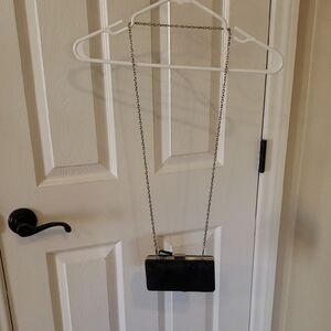 bebe Black Clutch with Chain Strap